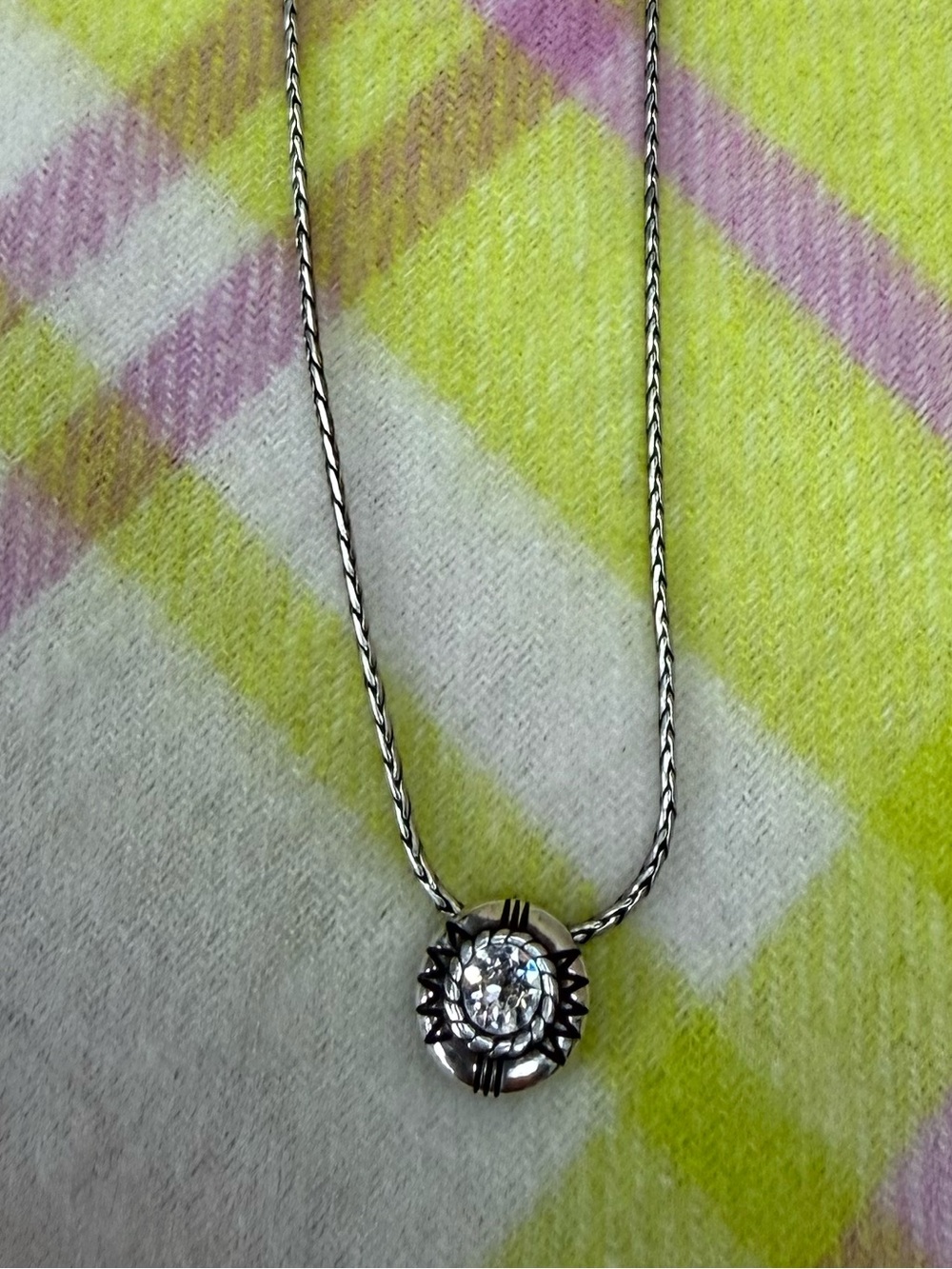 Brighton Sterling Silver reversible floral necklace